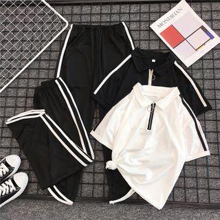 Set: Half-zip Polo Shirt + Sweatpants