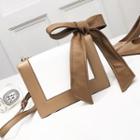 Faux Leather Tie Knot Handle Two-tone Shoulder Bag