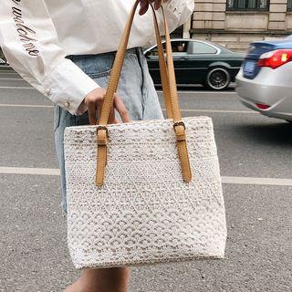 Lace Panel Tote