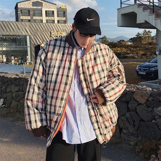 Loose-fit Plaid Bomber Jacket