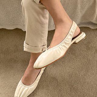 Ruched Slingback Flats