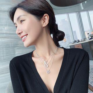 Alphabet Pendant Layered Necklace
