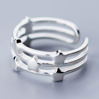 925 Sterling Silver Star Layered Open Ring As Shown In Figure - One Size