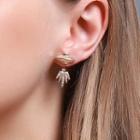 Rhinestone Star Through & Through Earring 1 Pair - 9837 - 01 - Gold - One Size