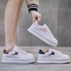 Two-tone Platform Lettering Sneakers