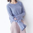 Bell-sleeved Knit Top