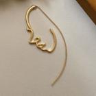 Face Drop Earring 1 Pc - Gold - One Size