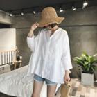 Stand Collar 3/4-sleeve Blouse