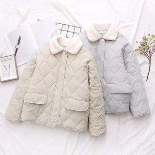 Fleece Collar Padded Zip-up Jacket (various Designs)