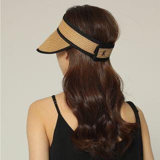 Contrast Trim Straw Visor Cap