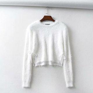 Tie-side Cropped Sweater