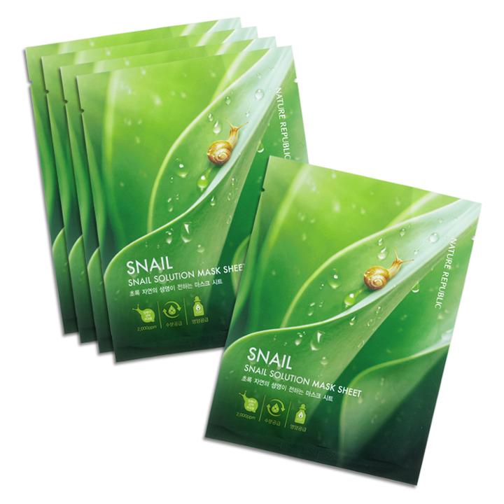 Nature Republic - Snail Solution Mask Sheet 5 Pcs