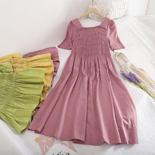 Short-sleeve Midi A-line Dress / Top
