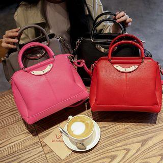 Metal-detail Semiround Handles Handbag