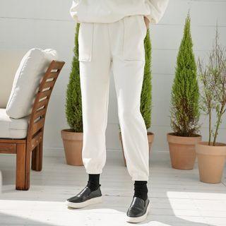 Pocket-detail Ribbed Jogger Pants