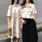 Short-sleeve Flower Print Shirt / Shirtdress