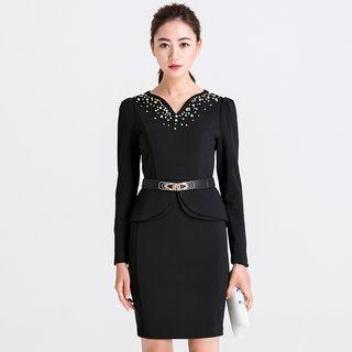 Embellished Peplum Dress