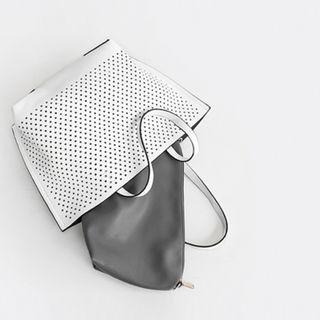 Openwork Double-sided Tote With Pouch