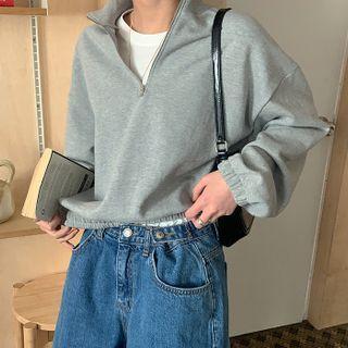 Zip-front Colored Sweatshirt