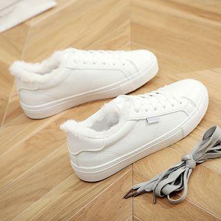Canvas Fleece-lined Sneakers