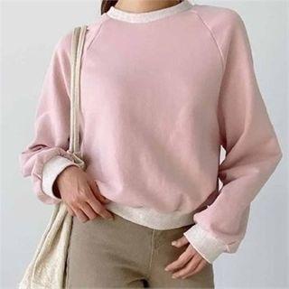 Raglan-sleeve Ringer Sweatshirt
