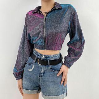 Galaxy-print Cropped Jacket