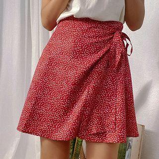Floral Skirt Red - One Size
