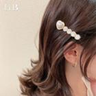 Faux Pearl Heart Hair Clip 1pc - As Shown In Figure - One Size