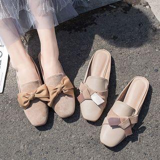 Knotted Faux Leather Mules