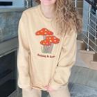 Mushroom Print Long-sleeve Sweater