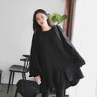 Brushed Fleece Lined Ruffle-hem Dress