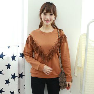 Stud Fringed Pullover