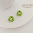 Sterling Silver Geometrical Stud Earring 1 Pair - Green - One Size