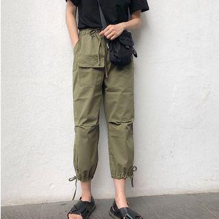 Cargo Cropped Pants Army Green - One Size