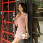 Zip-up Hem Mini Knit Dress