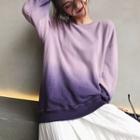 Gradient Loose-fit Pullover As Figure - One Size