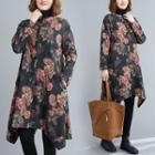 Long-sleeve Floral Button-up Coat