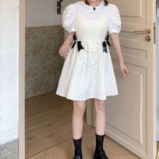 Spaghetti Strap Floral Pattern A-line Dress