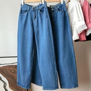 Long-sleeve Wide-leg Jeans