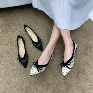 Bow Dot Mesh Flats