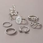 Set Of 7: Ring 18216 - Set Of 7 - Silver - One Size