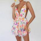 Spaghetti-strap V-neck Sequin Mini A-line Dress