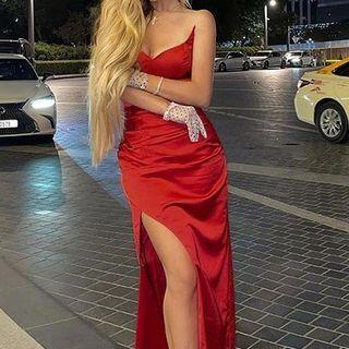 Plain Slit Maxi Bodycon Dress