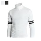 Turtle-neck Contrast-trim Brushed-fleece Lined Top