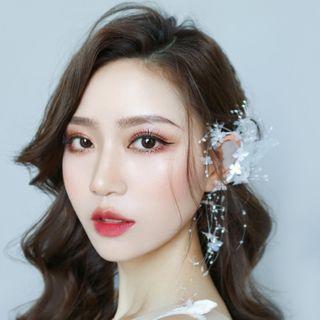 Wedding Flower Faux Crystal Earring 1 Piece - White - One Size