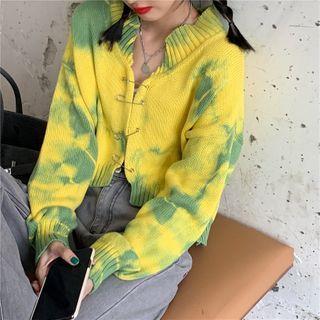 Tie Dye Cardigan Yellow & Green - One Size