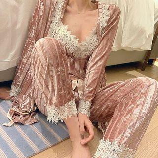 Lace Trim Camisole Top / Lace Trim Spaghetti Strap Dress / Lace-trim Lightweight Cardigan / Lace Trim Pants