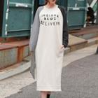 Color Block Long-sleeve Midi T-shirt Dress