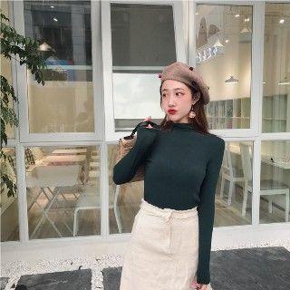 Mock Collar Plain Top