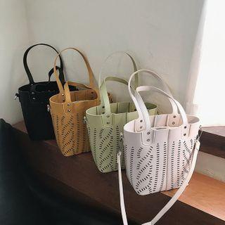 Set: Perforated Bucket Bag + Drawstring Pouch